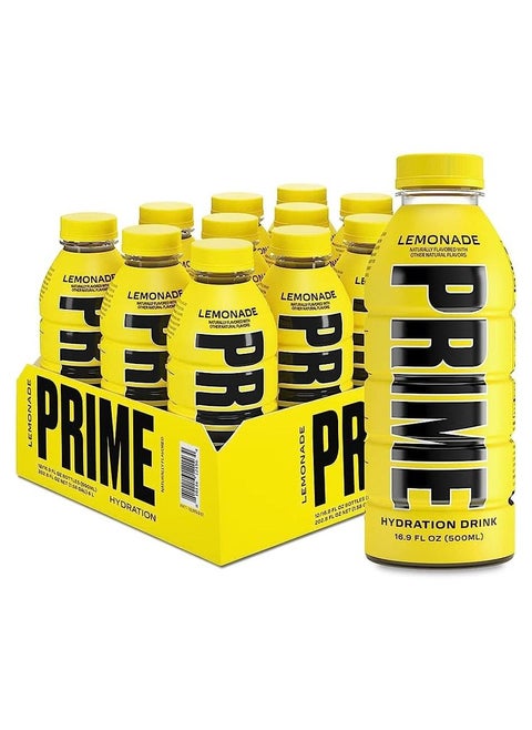 Prime Hydration Zero Sugar Lemonade Pack of 12 (500 Ml)