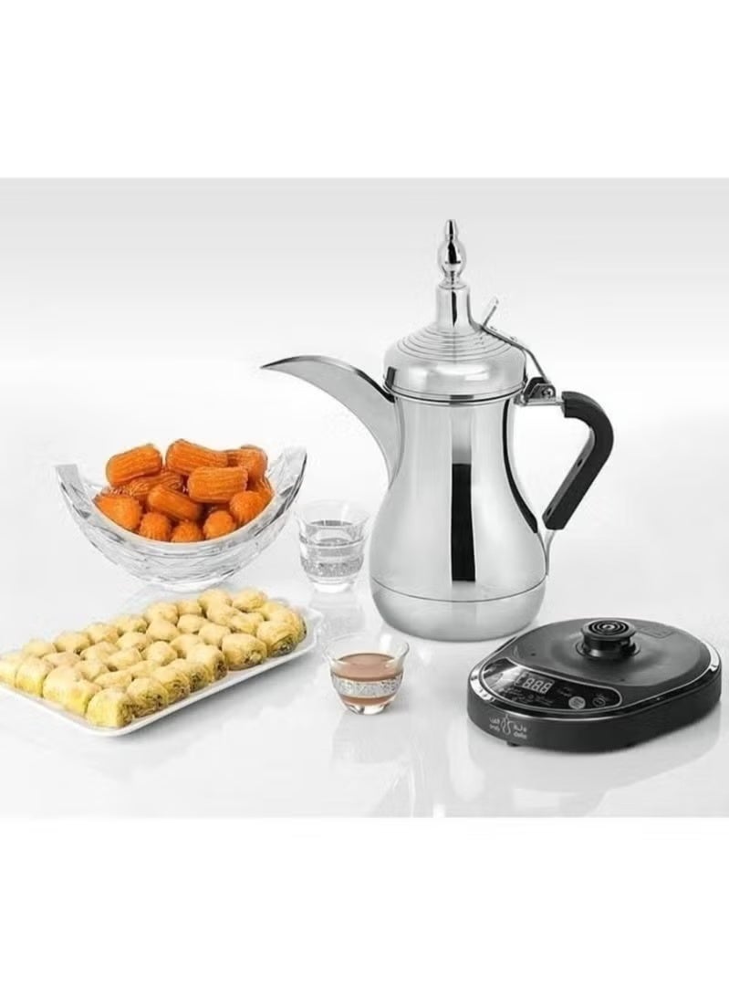 TIGER Electric Arabic Coffee Maker 600ml Silver – Fast Heating Dallah Style Coffee Pot, Durable Stainless Steel Body, Easy to Clean, Compact Design for Home & Office Use, Model PR622 - Image 5