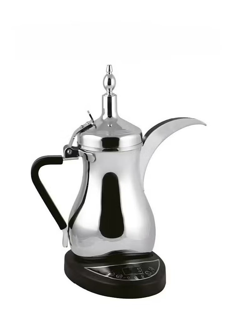 TIGER Electric Arabic Coffee Maker 600ml Silver – Fast Heating Dallah Style Coffee Pot, Durable Stainless Steel Body, Easy to Clean, Compact Design for Home & Office Use, Model PR622 - Image 4