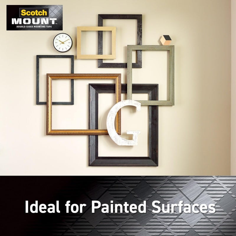 Scotch  Mount Indoor Tape 1 In X 125 In (25.4Mm X 1.17M), 1 Roll/Pack Holds 6.8 Kg Using 1.14 M White Color Multi-Surface Easy To Use No Tools Double Sided Adhesive Tape - Image 3