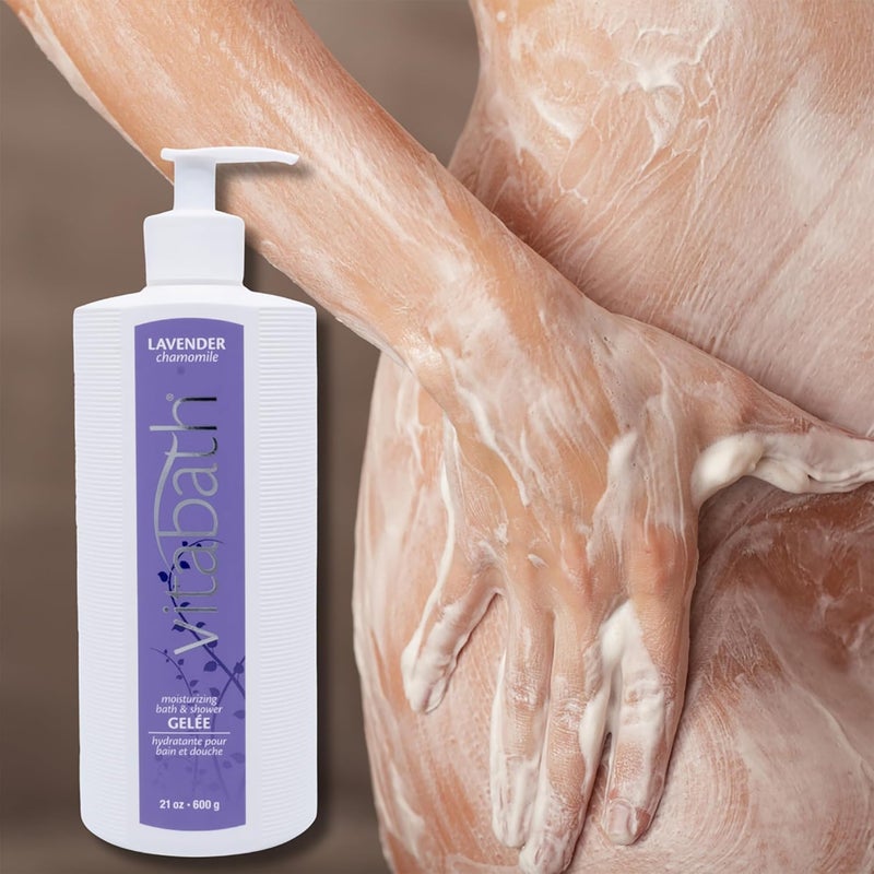 Vitabath Lavender Chamomile Moisturizing Bath Shower Gel Wash Calming Hydrating Botanical SkinSoftening Skincare Body Cleanser Foaming Gelee 21 oz - Image 5