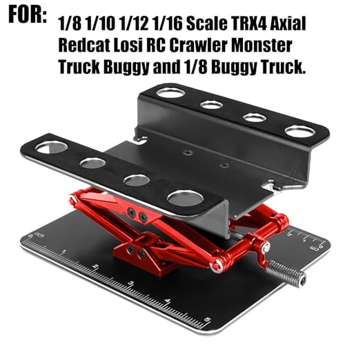 hopsupRC RC Car Work Stand for 18 110 112 116 Scale TRX4 Axial Redcat Losi RC Crawler Monster Truck BuggyAluminum Repair Workstation 360 Degree Rotation Lift LowerBlack - Image 5