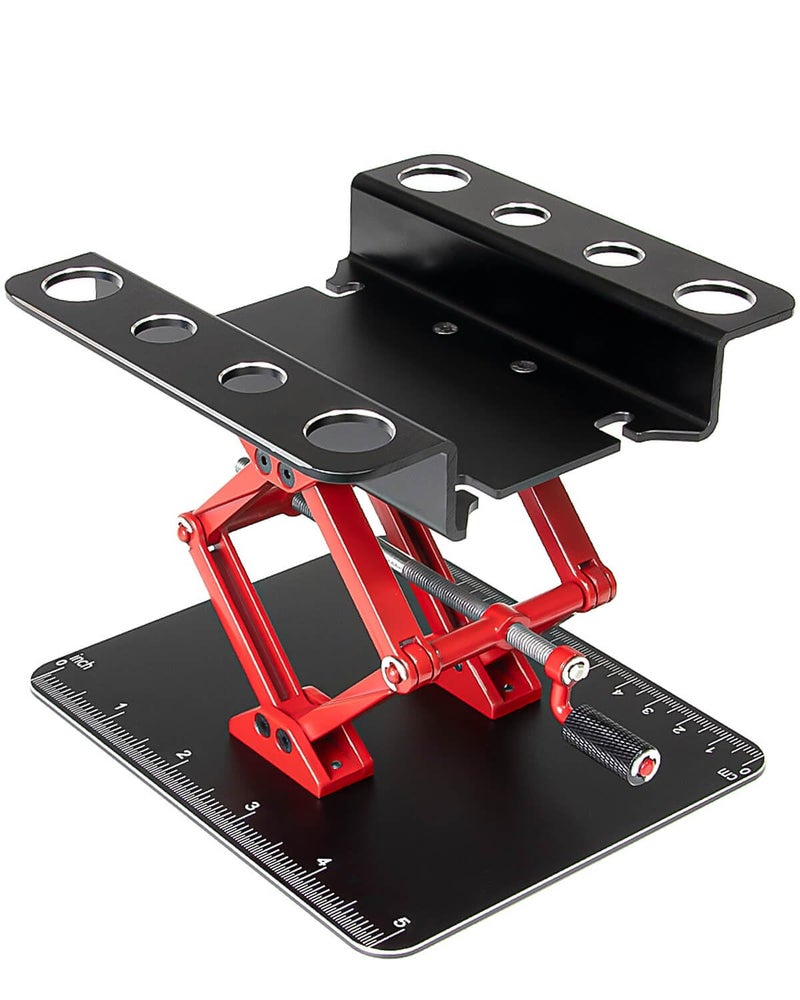 hopsupRC RC Car Work Stand for 18 110 112 116 Scale TRX4 Axial Redcat Losi RC Crawler Monster Truck BuggyAluminum Repair Workstation 360 Degree Rotation Lift LowerBlack - Image 3