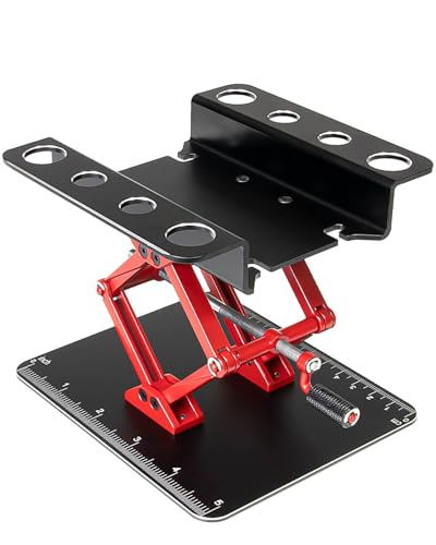 hopsupRC RC Car Work Stand for 18 110 112 116 Scale TRX4 Axial Redcat Losi RC Crawler Monster Truck BuggyAluminum Repair Workstation 360 Degree Rotation Lift LowerBlack - Image 1