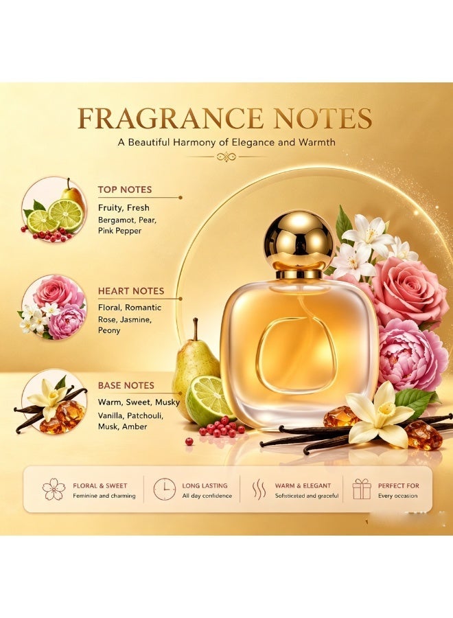 Elegant Women's Perfume 50ml – Eau de Parfum with Floral & White Musk Notes, Long-Lasting Fragrance for Everyday Wear, Evening Events & Gift Giving - Image 2