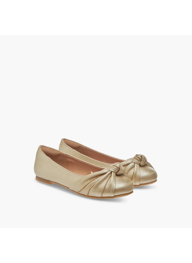 ميسي الصغيرة Girls Knot Detail Slip-On Ballerina Shoes