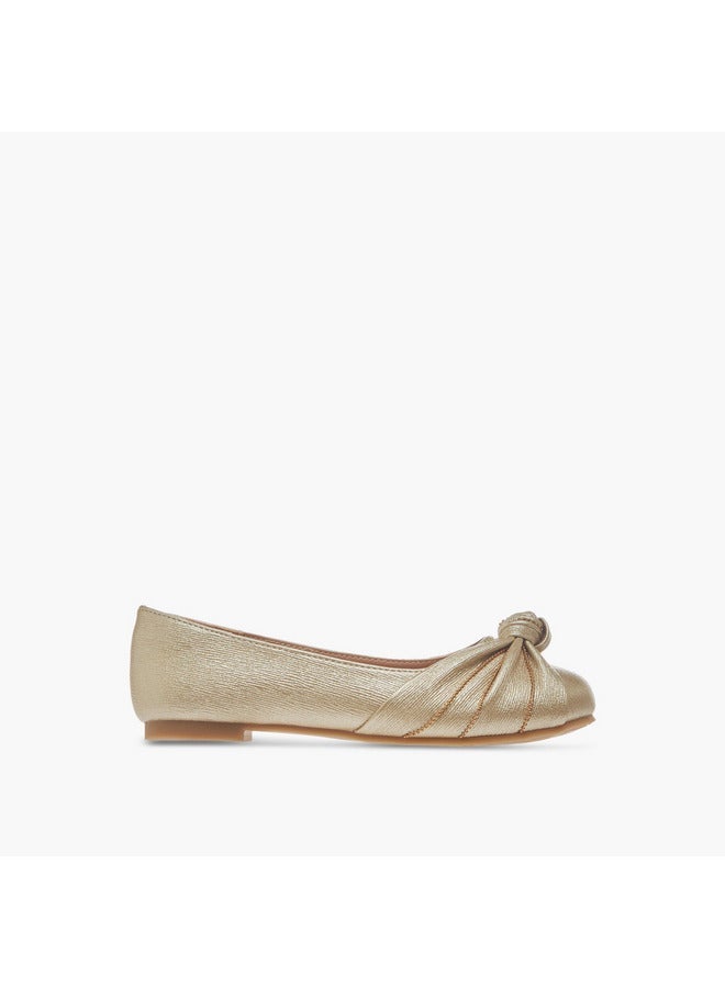 ليتل ميسي حذاء باليرينا بناتي بعقدة وسهل الارتداء - Image 1