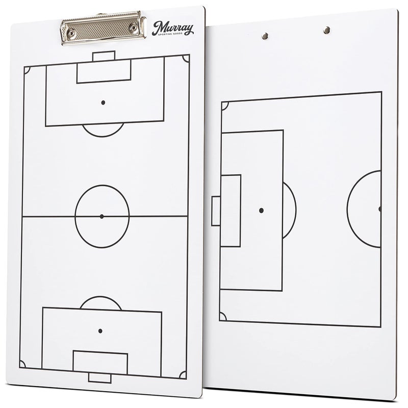Murray Sporting Goods Dry Erase Coaches Clipboard | Double-Sided Dry Erase White Board (Soccer) - Image 1