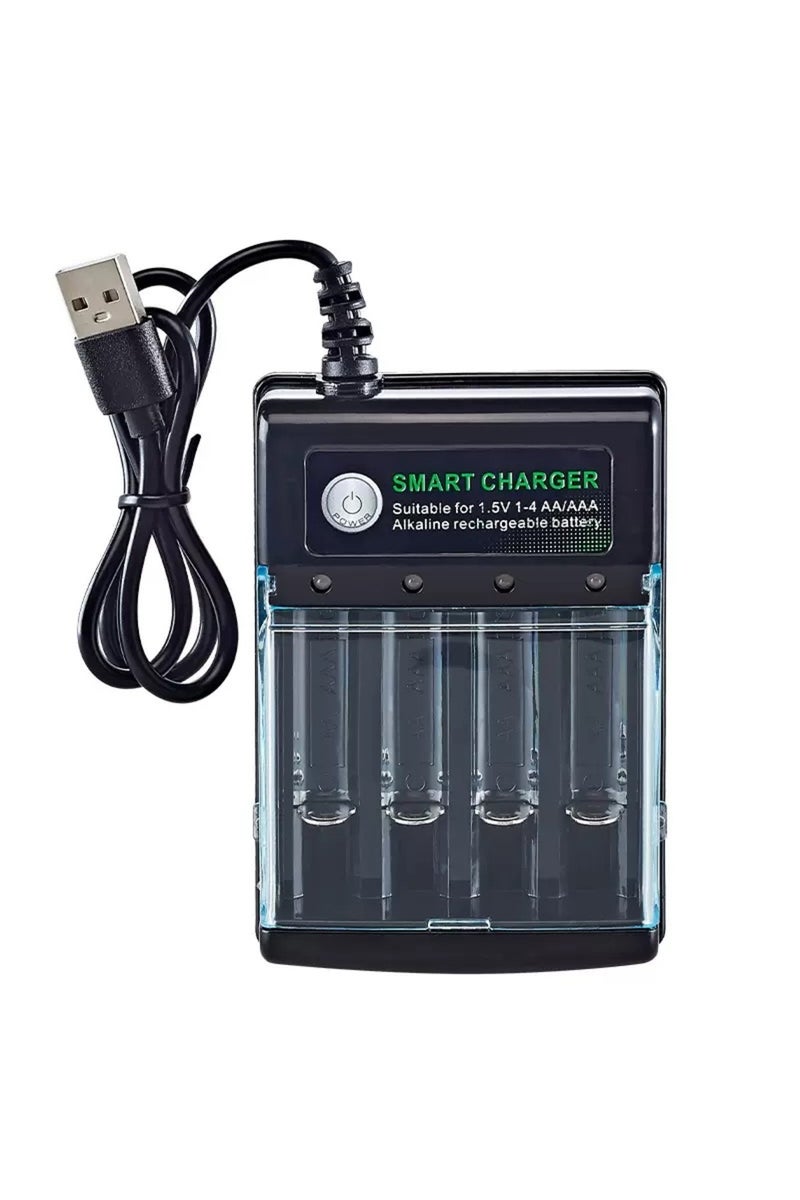 USB Charger 1.5V USB 4 slots Charger Independent Charging AA alkaline battery charger Smart Portable