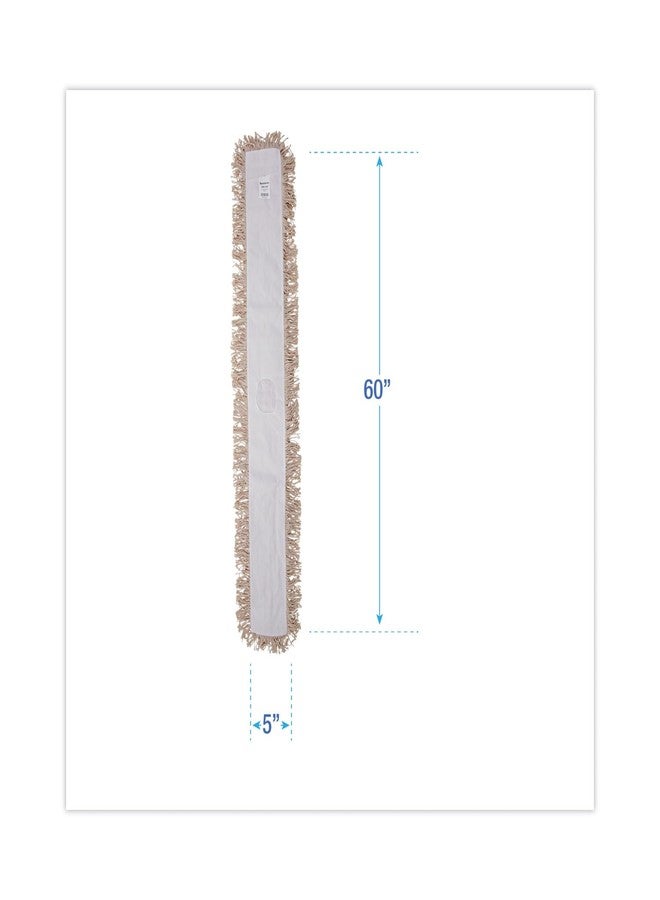 Boardwalk BWK1360 Industrial Dust Mop Head, Hygrade Cotton, 60w x 5d, White - Image 2
