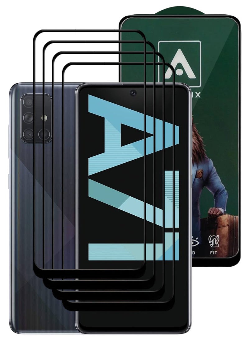 ACLIX 4 Pieces Antistatic ESD Dustproof Premium Quality High Definition Tempered Glass Screen Protector Designed For Samsung Galaxy A71 - Image 1