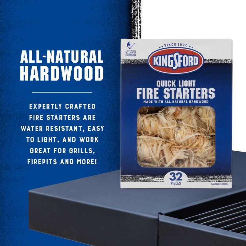 Kingsford مشعلات النار السريعة من كينغسفورد | مشعلات خشبية مصنوعة من خشب صلب طبيعي للشواء، والنيران في المخيمات، والمدافئ الخارجية | 32 قطعة من لفائف مشعل النار - Image 3