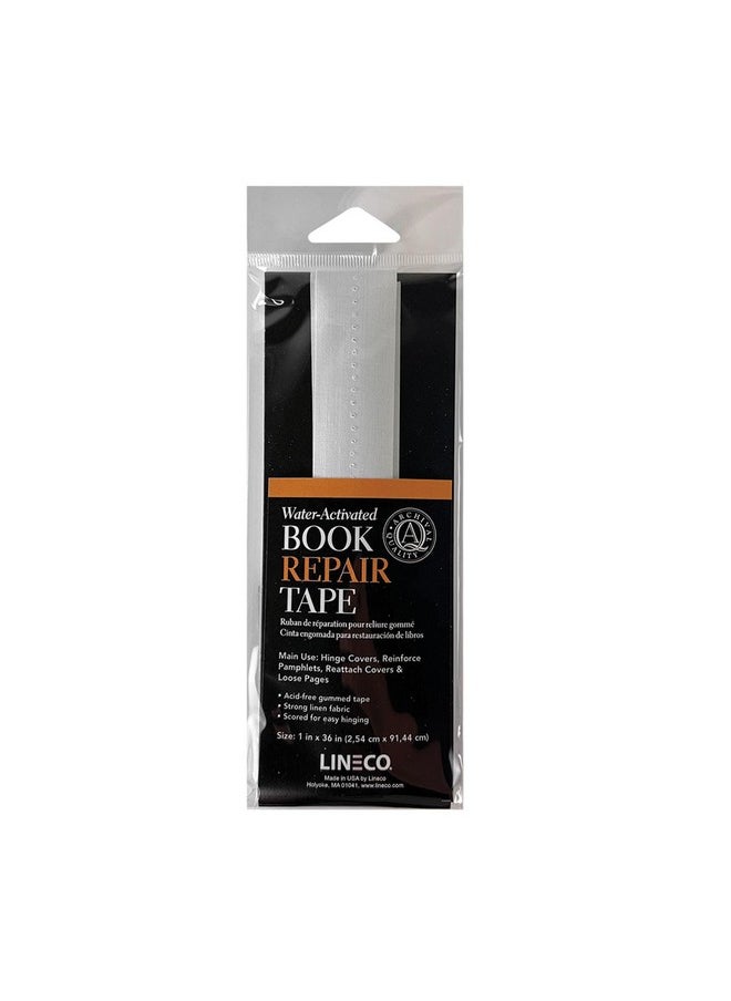 Lineco Wateractivated Book Repair Tape For Hinge Covers Repair Pamphlets Covers And Paper Pages Nonyellowing Neutral Ph 1 Inch X 36 Inch  - Image 1
