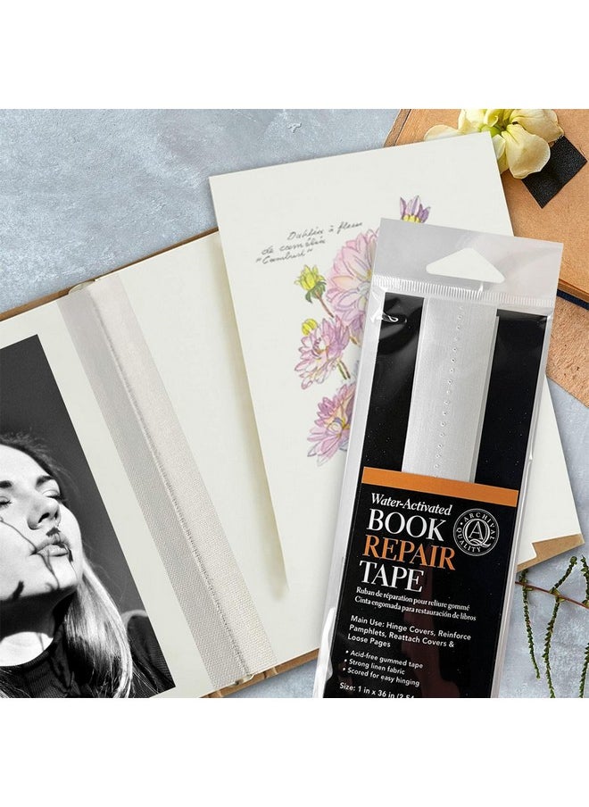 Lineco Wateractivated Book Repair Tape For Hinge Covers Repair Pamphlets Covers And Paper Pages Nonyellowing Neutral Ph 1 Inch X 36 Inch  - Image 3