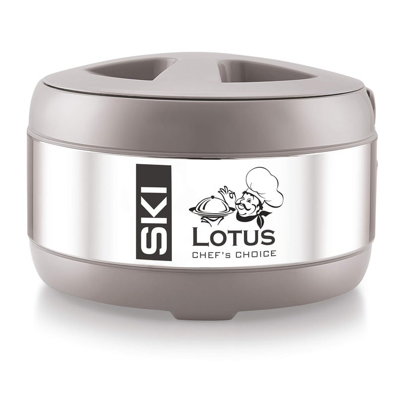 SKi Homeware SKI Lotus 1500 ml Steel Casserole Grey  - Image 2