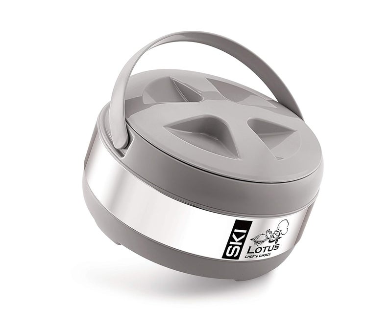 SKi Homeware SKI Lotus 1500 ml Steel Casserole Grey  - Image 3