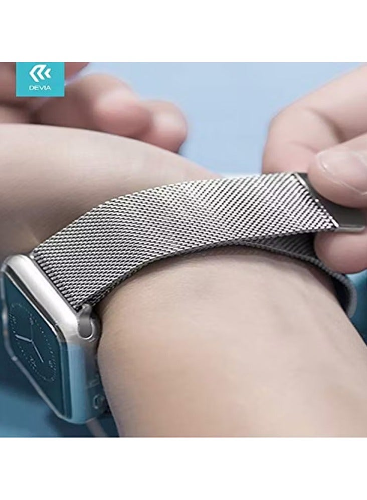 ديفيا حزام استبدال ميلانيز لووب من سلسلة إلينغانت، حزام من الفولاذ المقاوم للصدأ متوافق مع آبل ووتش 38/40 مم - ذهبي - Image 3