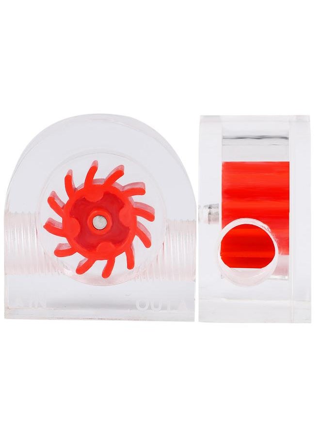 Thoraya 12 Impellers Flow Meter Indicator for PC Water Cooling System G1/4" Thread Semicircle (Red)  - Image 5