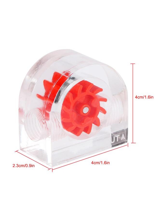 Thoraya 12 Impellers Flow Meter Indicator for PC Water Cooling System G1/4" Thread Semicircle (Red)  - Image 4