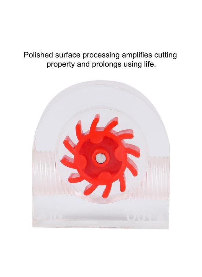 12 Impellers Flow Meter Indicator for PC Water Cooling System G1/4" Thread Semicircle (Red)