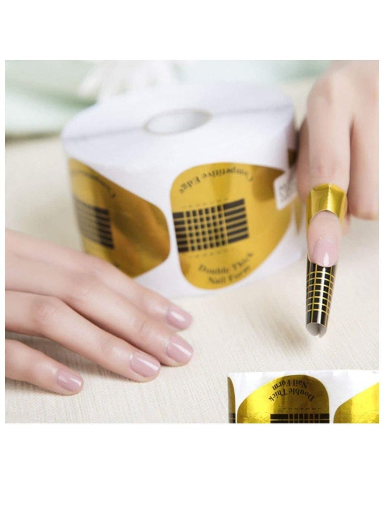 LA PERLA TECH  500 Pieces Nail Extension Forms Guide Sticker, Nail Art Tips Paper for Acrylic Gel Nail Shape Extension - Image 1