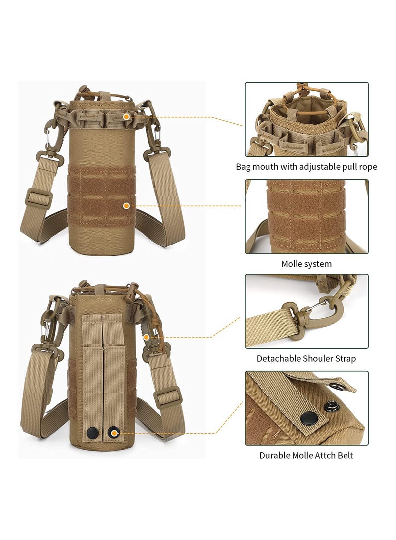 KASTWAVE زجاجة ماء تكتيكية محمولة من سايوسي حقيبة حاملة من النايلون لحمل الماء للتخييم والمشي في الجبال والصيد والسفر - Image 4