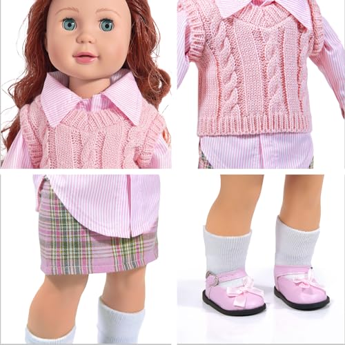 WONDOLL 27 PCS American 18-inch-Doll-Clothes and Accessories-Travel-Suitcase Luggage,Clothes and Shoes, Bag, Sunglasses, Camera, Passport, Notebook, Phone, pad Travel Gear Play Set Fit(No Doll) - Image 4