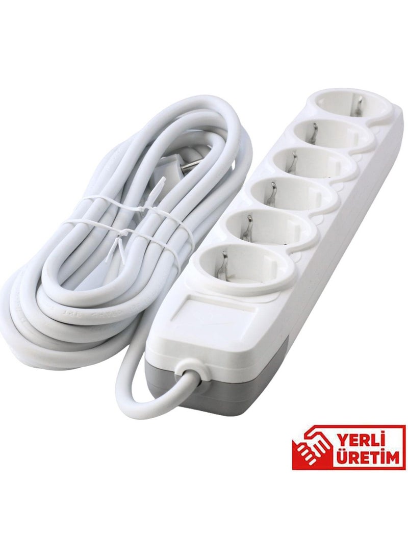 Nzb Group of 6 Sockets with Six Eyes Without Switch Grounded 5 Meters Portable Extension Cord with Patch Cable Six Socket Cable  - Image 3