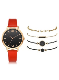 5PCS Stylish Beautiful Ladies Watch Bracelet Charming and Elegant Holiday Gift Women's Watch Set Women's Bangle Watch and Bracelet Set