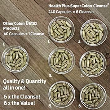 Health Plus Super Colon Cleanse Capsules Laxative 240Count - Image 2