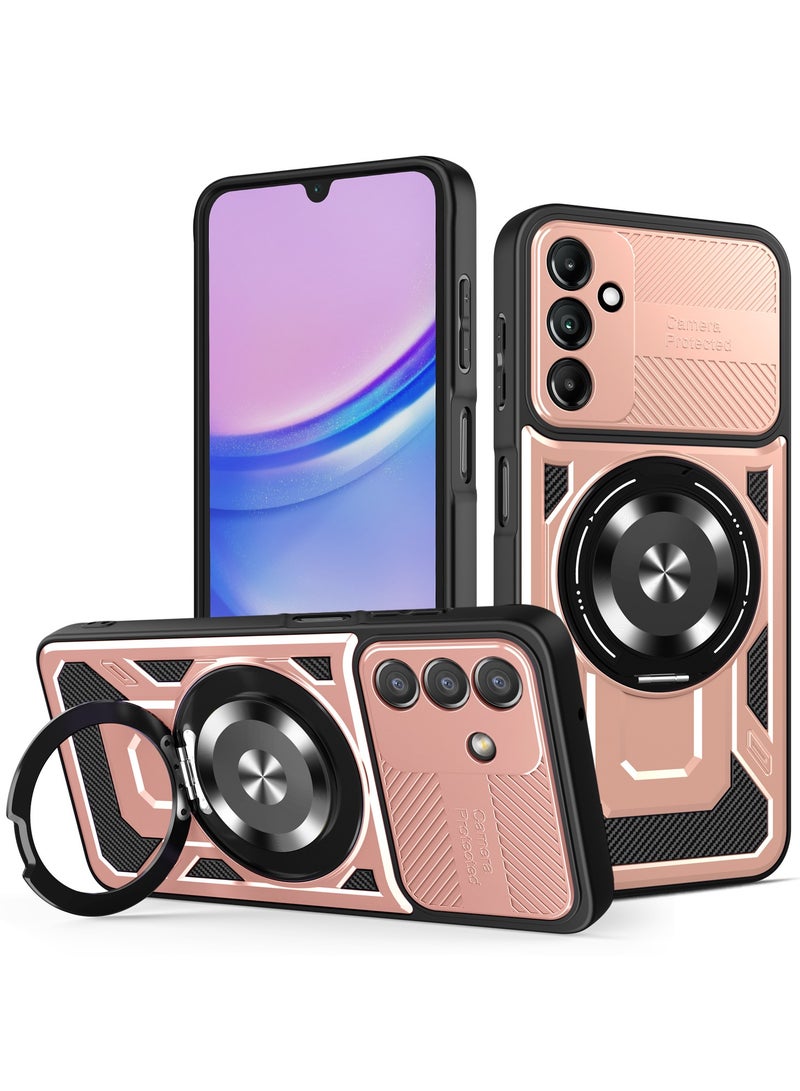 Case Cover Shock Resistant Protect Camera TPU + PC Compatible with Samsung Galaxy A15 (Rose Gold)