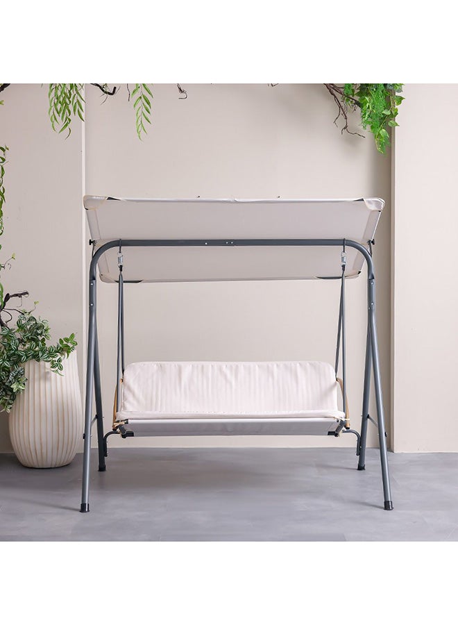 DANUBE HOME Lucia 3 Seater Swing Chair | Modern Design Hanging Chair | Three Seat Hammock Chair | Heavy Duty Swing Chairs For Indoor Outdoor Garden Patio L170xW115xH153cm - Beige - Image 2