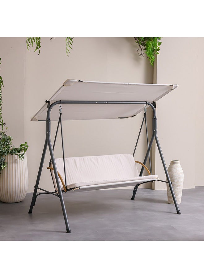 DANUBE HOME Lucia 3 Seater Swing Chair | Modern Design Hanging Chair | Three Seat Hammock Chair | Heavy Duty Swing Chairs For Indoor Outdoor Garden Patio L170xW115xH153cm - Beige - Image 1