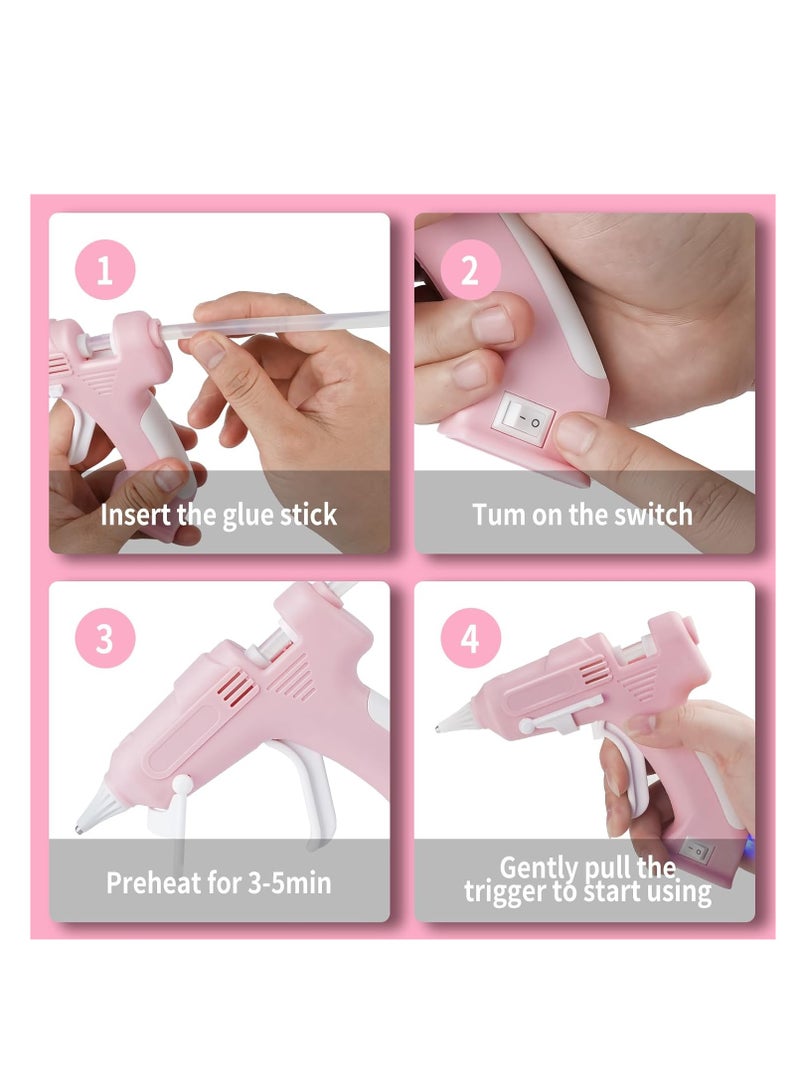 KASTWAVE طقم مسدس الغراء الساخن، مسدس غراء ساخن لاسلكي، طقم مسدس غراء ساخن تسخين سريع، مع 10 قطع من عصي الغراء المتميزة، قاعدة قابلة للشحن بواسطة USB لمسدس الغراء الساخن، لمشاريع الفن الحرفي DIY وإصلاحات المنزل، وردي - Image 5