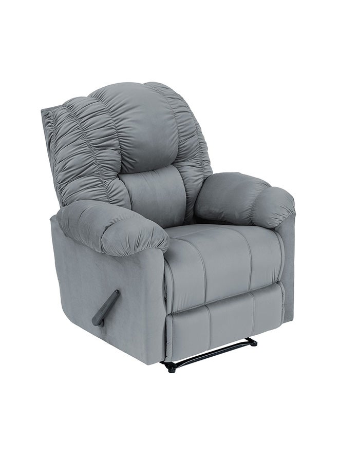 باك كومفرت كومفي تيشير | كرسي استرخاء منجد بالمخمل - رمادي - 90×80×105 سم - Image 3