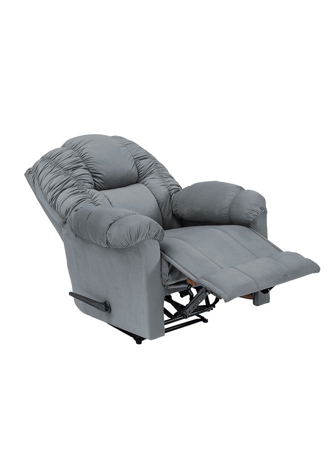 باك كومفرت كومفي تيشير | كرسي استرخاء منجد بالمخمل - رمادي - 90×80×105 سم - Image 5