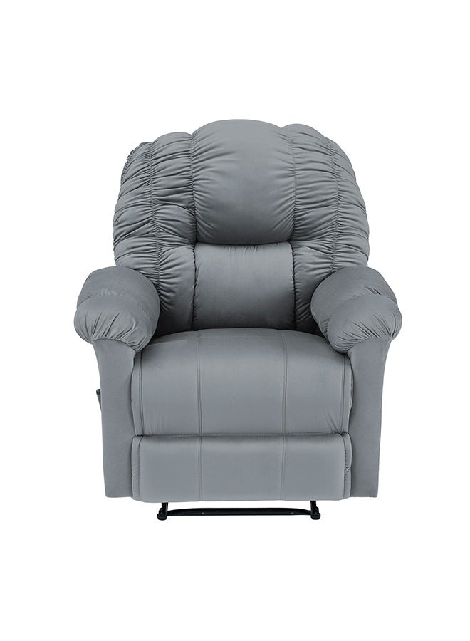 باك كومفرت كومفي تيشير | كرسي استرخاء منجد بالمخمل - رمادي - 90×80×105 سم - Image 4