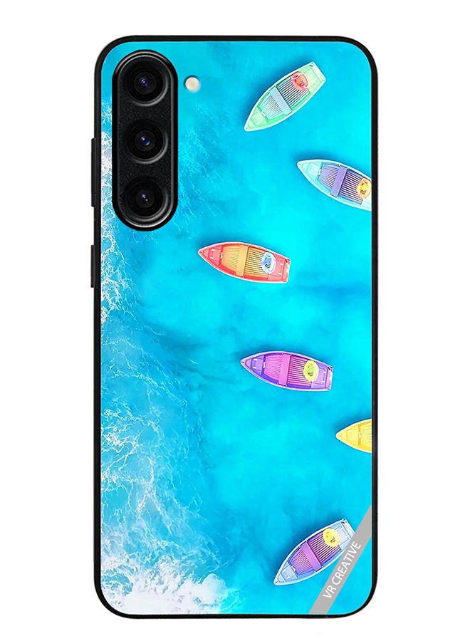 VR CREATIVE Protective Case Cover For Samsung Galaxy S23 Water Boat Enjoy The Moment Design Multicolour - Image 1