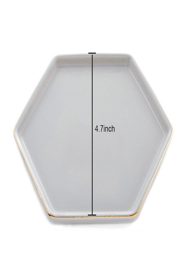 HANKOR 4.7 inch Ceramic Jewelry Dish Tray, Small Ring Holder Dish, Gray Catch All Trinket Tray for Keys Rings Earrings - Image 5