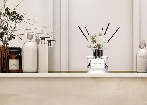 WEALD TRIBE Flower Reed Diffuser Set of 3 for Bathroom Accessories Shelf Decor & Air Fresheners, Stick Defusers | Velvet Vanilla, Hotel White Tea, Tahitian Crown Flower Scent(1.7oz/Pack) Office Gift - Image 5