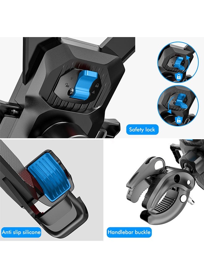 MLADEN Adjustable Phone Holder for Bike and Motorcycle for Most 4.7"-7.0" Inch Phones 2in1 Steady Anti Shake Cellphone Stand Holder Bicycle Cell Phone Mount Clamp for Handlebar  - Image 3