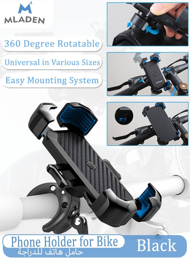 MLADEN Adjustable Phone Holder for Bike and Motorcycle for Most 4.7"-7.0" Inch Phones 2in1 Steady Anti Shake Cellphone Stand Holder Bicycle Cell Phone Mount Clamp for Handlebar  - Image 1