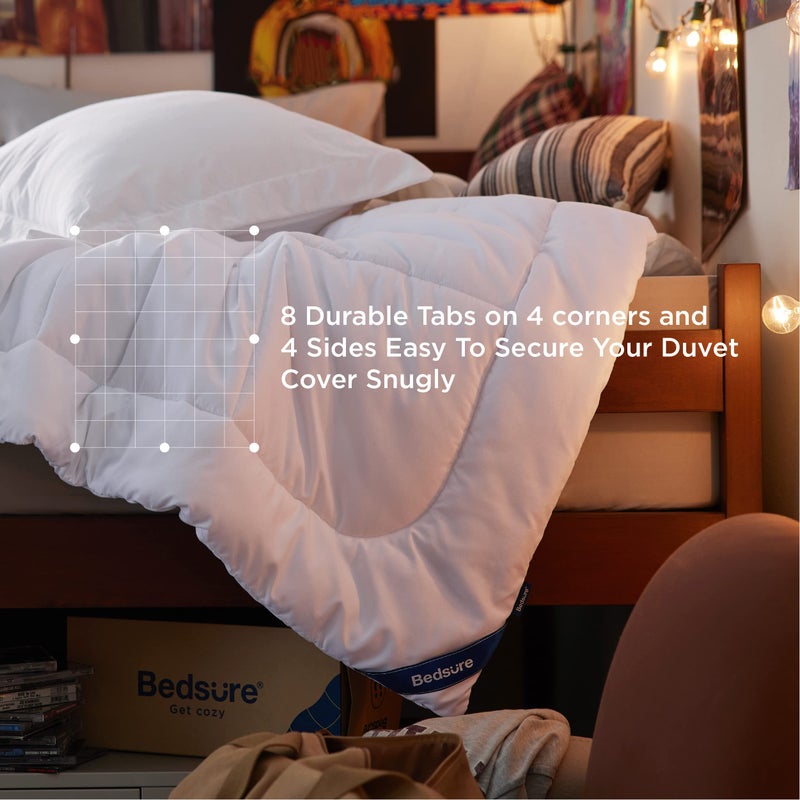 Bedsure Comforter Duvet Insert - Quilted Comforters Twin XL Size, All Season Duvet, GentleSoft Down Alternative Bedding, with 8 Tabs, Gifts for Women/Men, White, Twin XL 92 x 68 Inches - Image 4