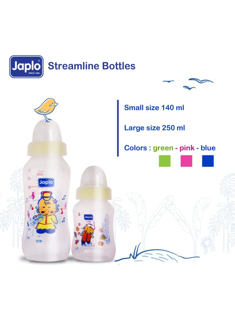 Japlo - Streamline baby feeding Bottle with Anti-colic nipple & Lukewarm water mixer size 140 ml BOXSL140  (assorted) - Image 1