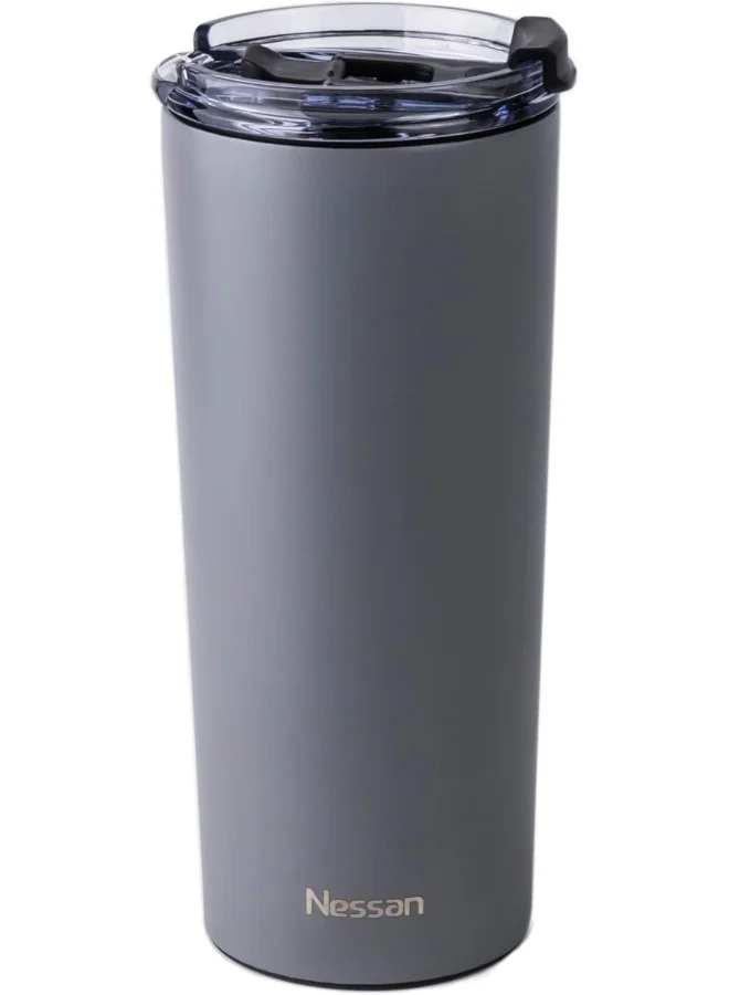 Nessan Insulated Stainless Steel Vacuum Mug, 603Ml - Grey