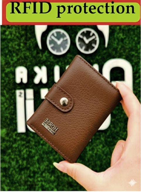 Slim smart wallet with multiple card slots and a full cash compartment characterized by RFID protection.
