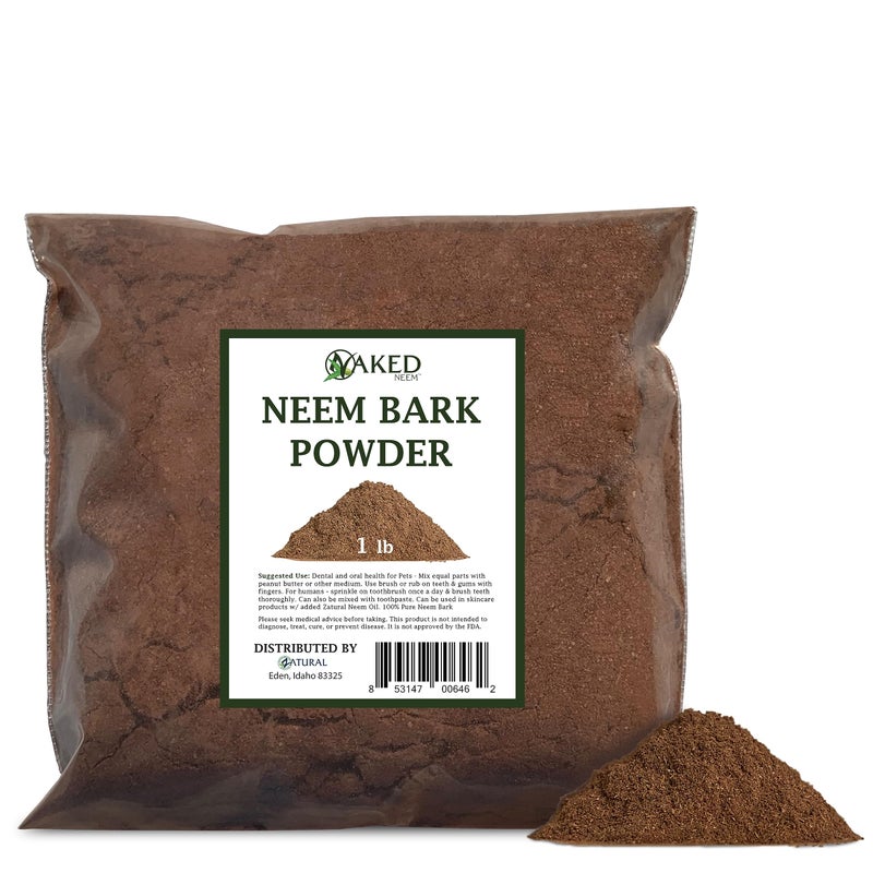Zatural Pure Neem Bark Powder Premium Azadirachta Indica Supplement for Gut Digestion Immunity Full Body Support Herbal Wellness 16oz Powder