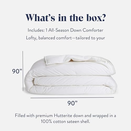 Brooklinen All-Season Canadian Down Comforter, Luxury Medium Warmth Duvet Insert, 100% Cotton Sateen Shell, Fluffy Year-Round Bedding, Baffle Box, Secure Duvet Loops - Full/Queen - Image 2