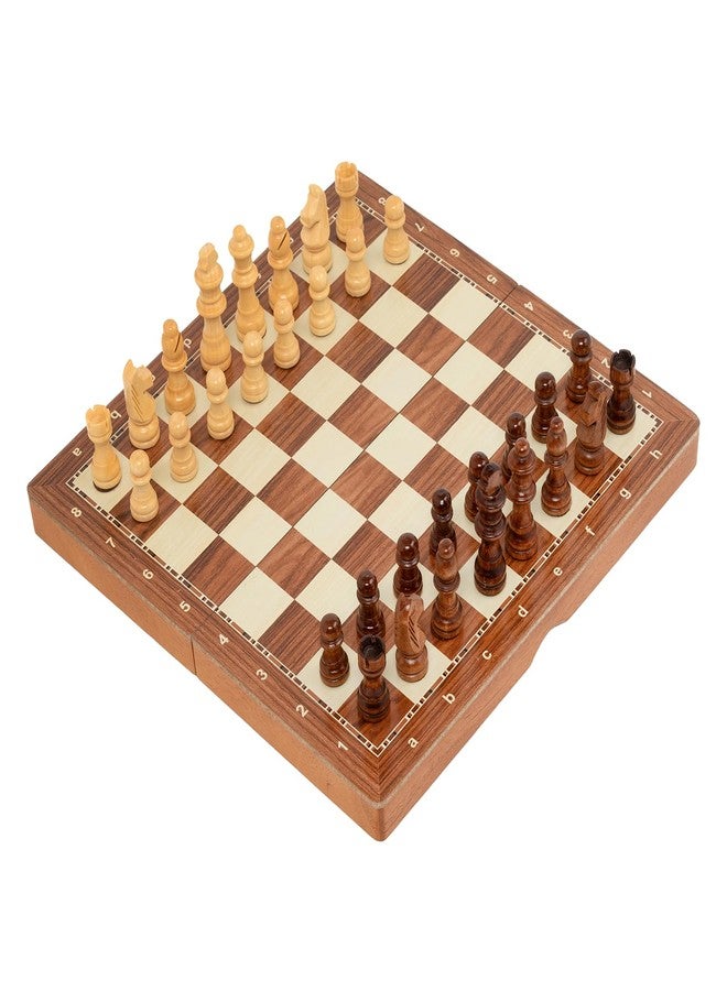 Blue Tick Bluetick 10 x 10 Inches Wooden Magnetic Chess Board Foldable Set with Magnetic Pieces & Extra Queens - Travel Chess Game for Kids & Adults - Image 1