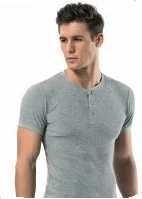 Erdem 1125 Ribbed Buttoned Men's Tshirt Undershirt